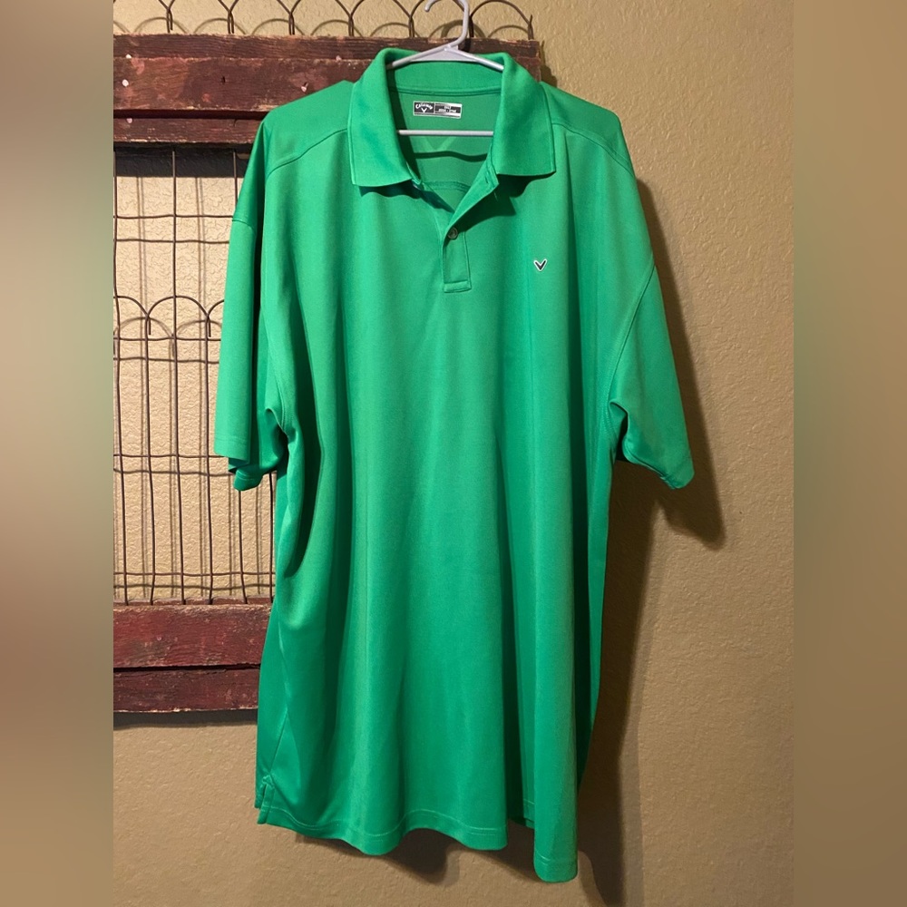 Men’s golf green polo collared shirt 2XLT